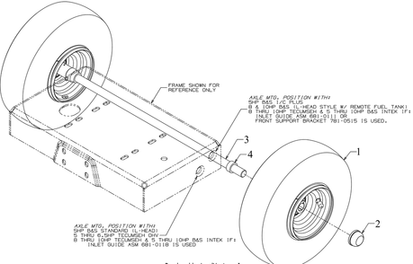 Wheels Diagram and Parts List for CS2210 (24A41M4710)(2017) Cub Cadet Chipper Shredder